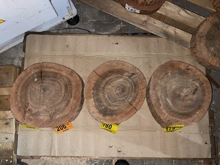 3x Rosewood Schijven, Dikte 60-80mm, Ø 400mm